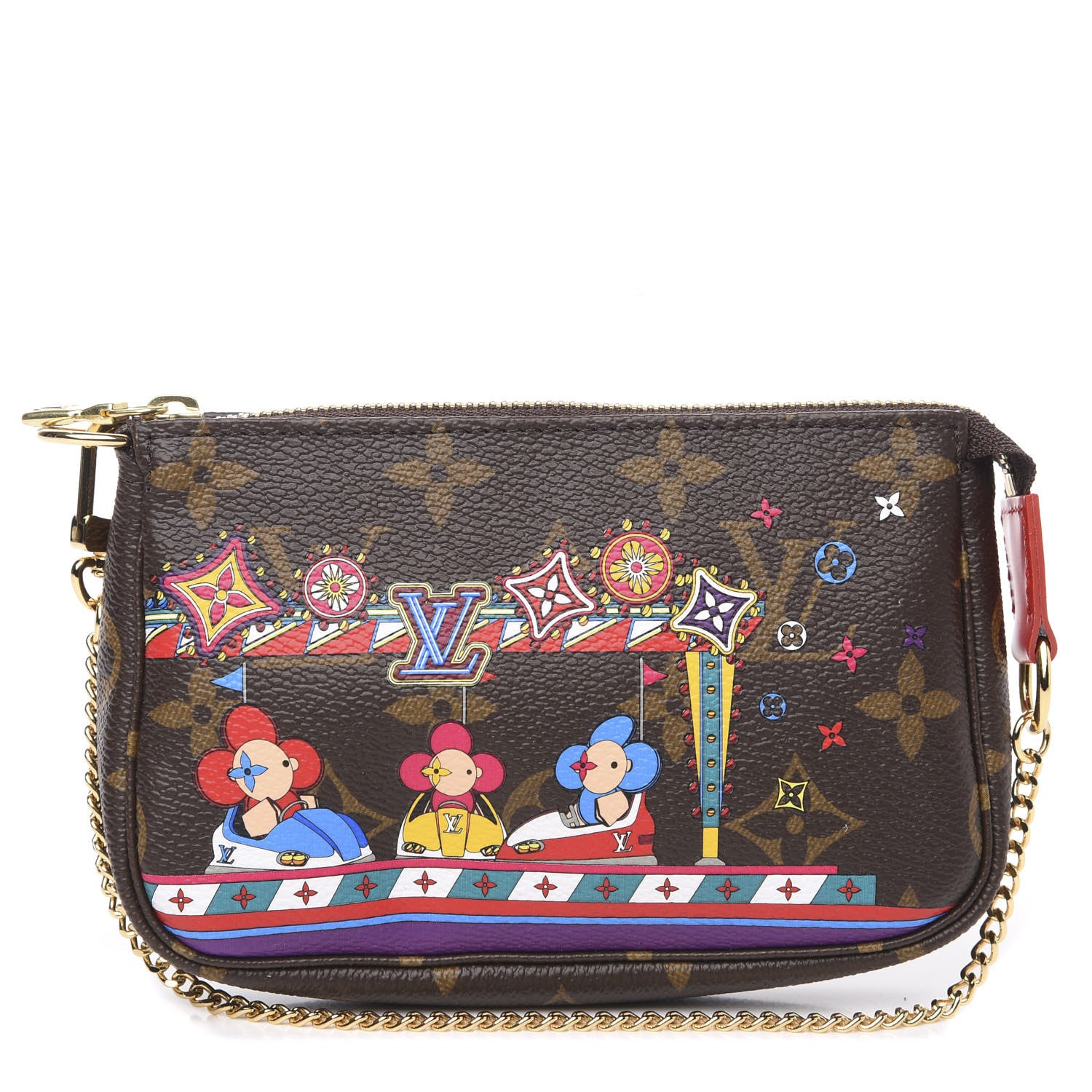 Louis Vuitton Monogram 2020 Christmas Animation Bumper Cars Mini Pochette Accessories Coquelicot 1 of 7