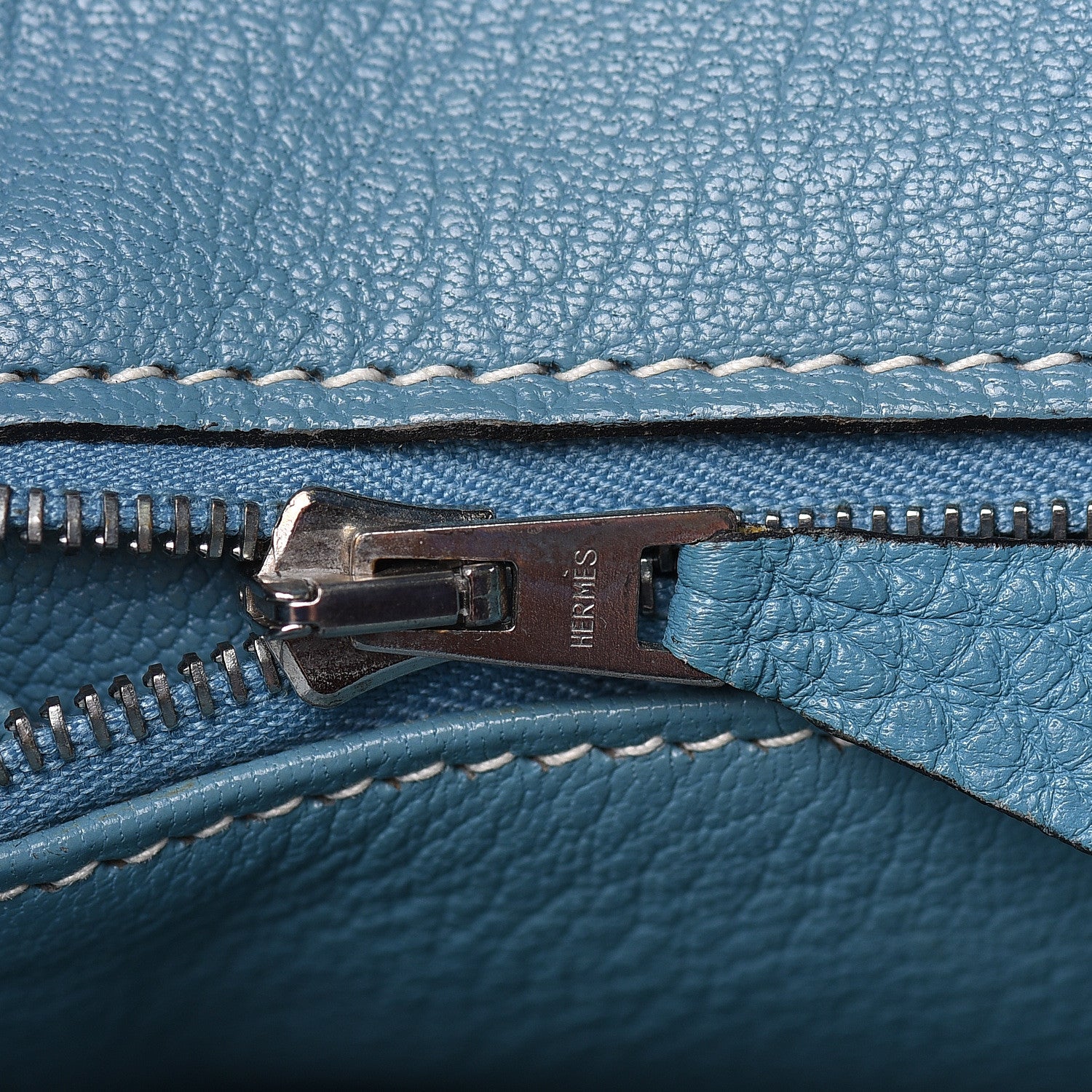 Hermes Taurillon Clemence Birkin 35 Blue Jean 15 of 29