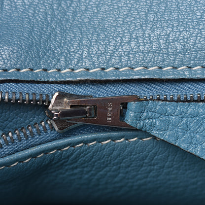 Hermes Taurillon Clemence Birkin 35 Blue Jean 15 of 29