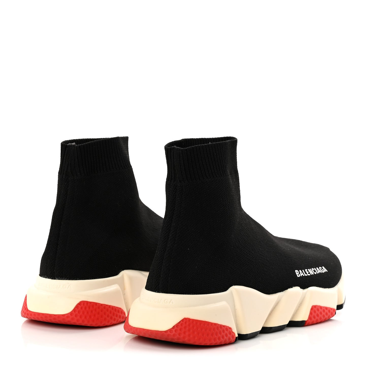 Neoprene Knit Womens Speed Sneakers 38 Black White Red