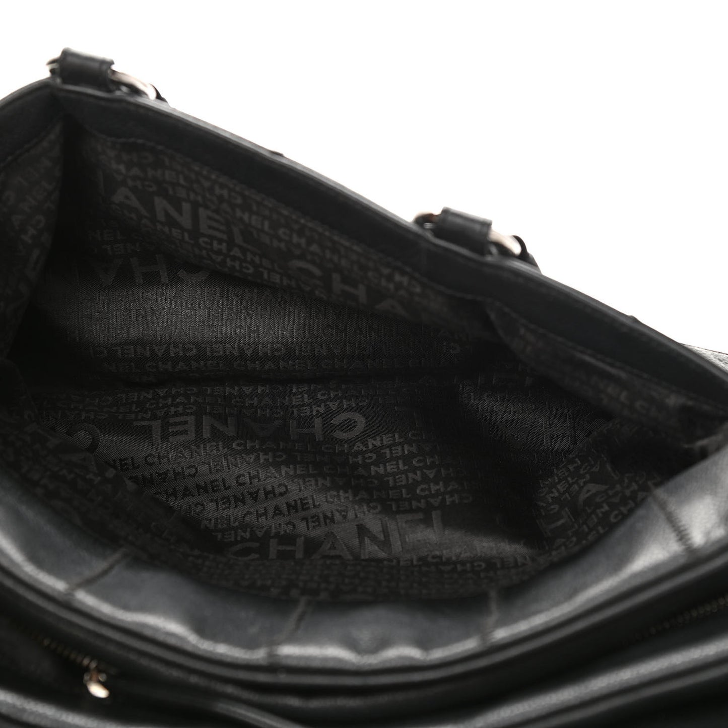 Caviar Square Stitched Large Tote Black