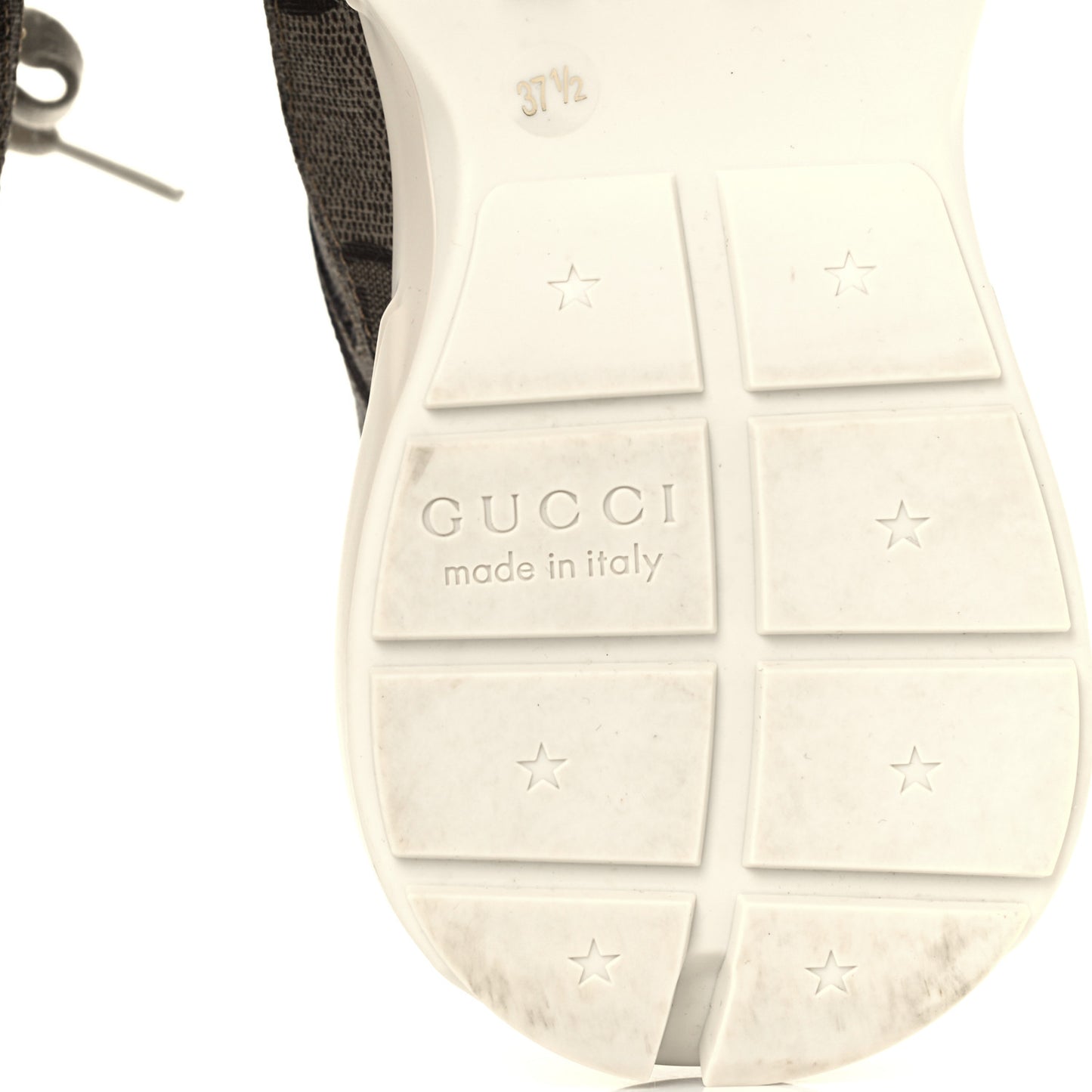 Maxi GG Supreme Monogram Gucci 100 Womens Rhyton Sneakers 37.5 Beige Ebony
