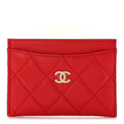 Chanel Caviar Quilted Card Holder Red 1 of 8