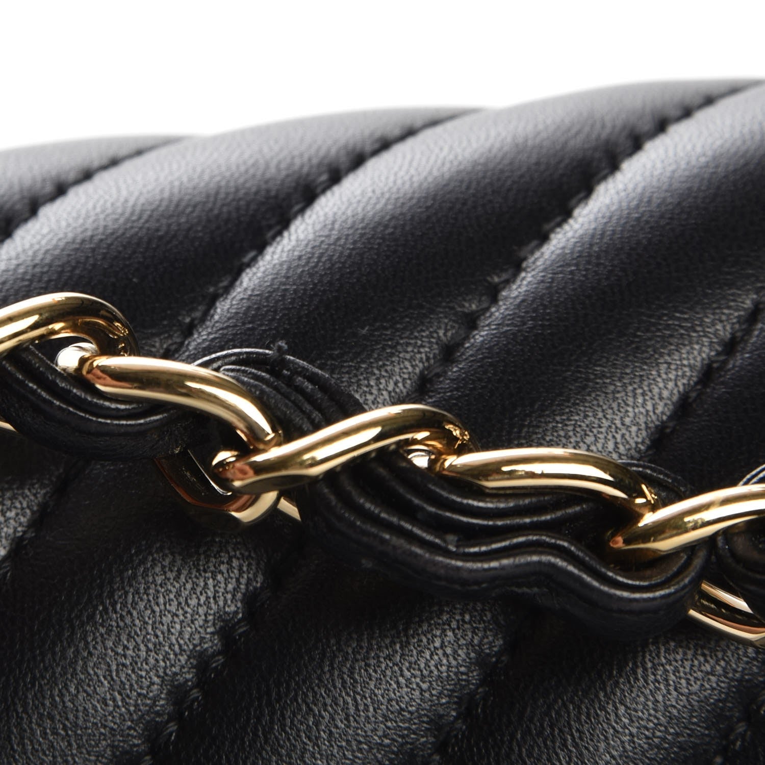 Chanel Lambskin Chevron Quilted Jumbo Double Flap Black 8 of 9
