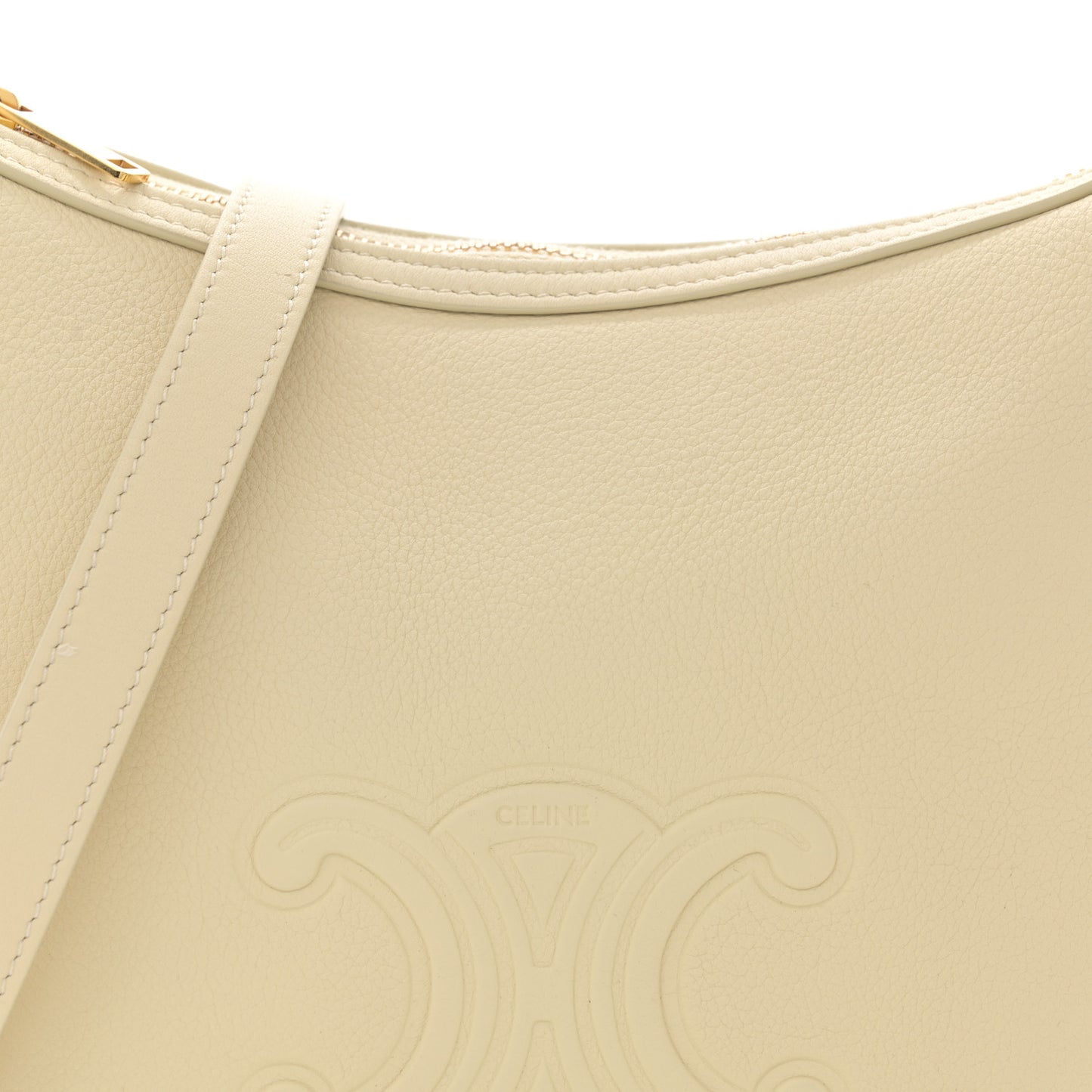 Supple Calfskin Cuir Triomphe Small Heloise Shoulder Bag Limestone