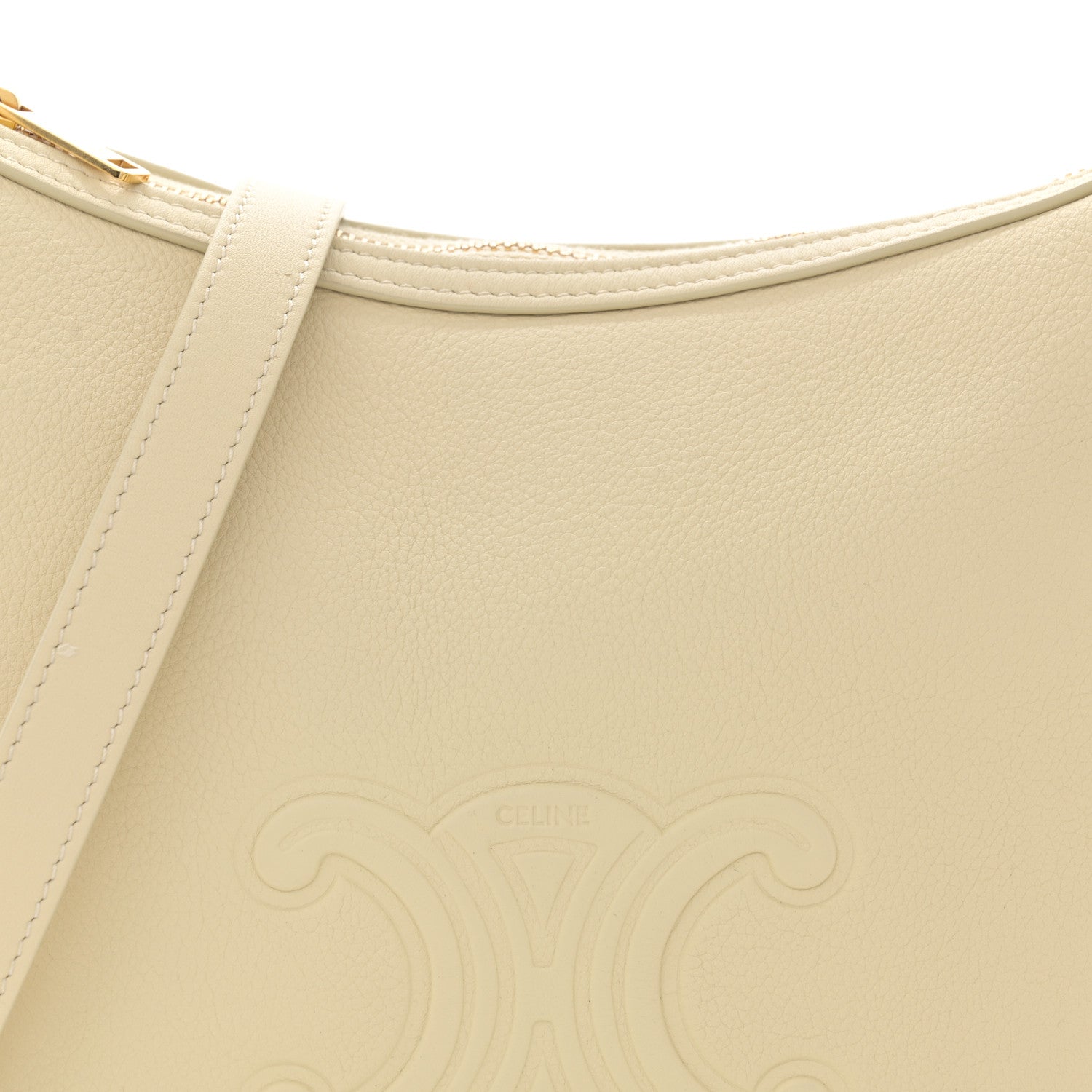 Celine Supple Calfskin Cuir Triomphe Small Heloise Shoulder Bag Limestone 8 of 13