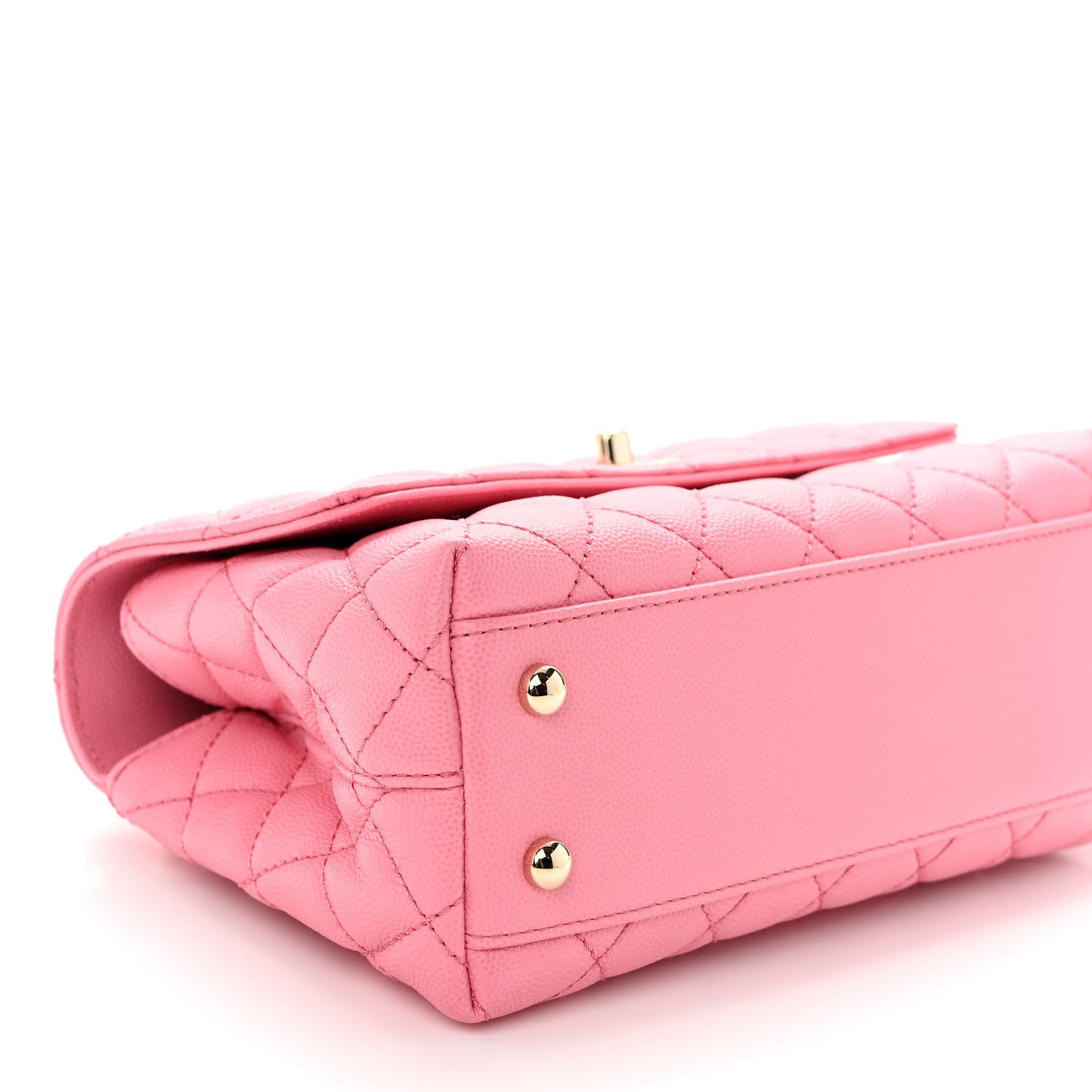 Caviar Quilted Mini Coco Chain Handle Flap Pink
