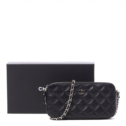 Chanel Lambskin Quilted Small Clutch With Chain Black 14 of 14