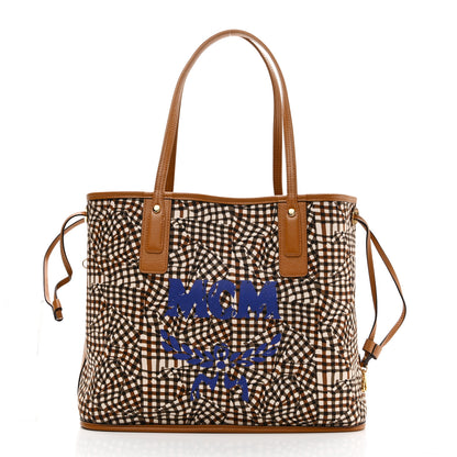 MCM Visetos Medium Liz Reversible Shopper Tote Cognac 3 of 16