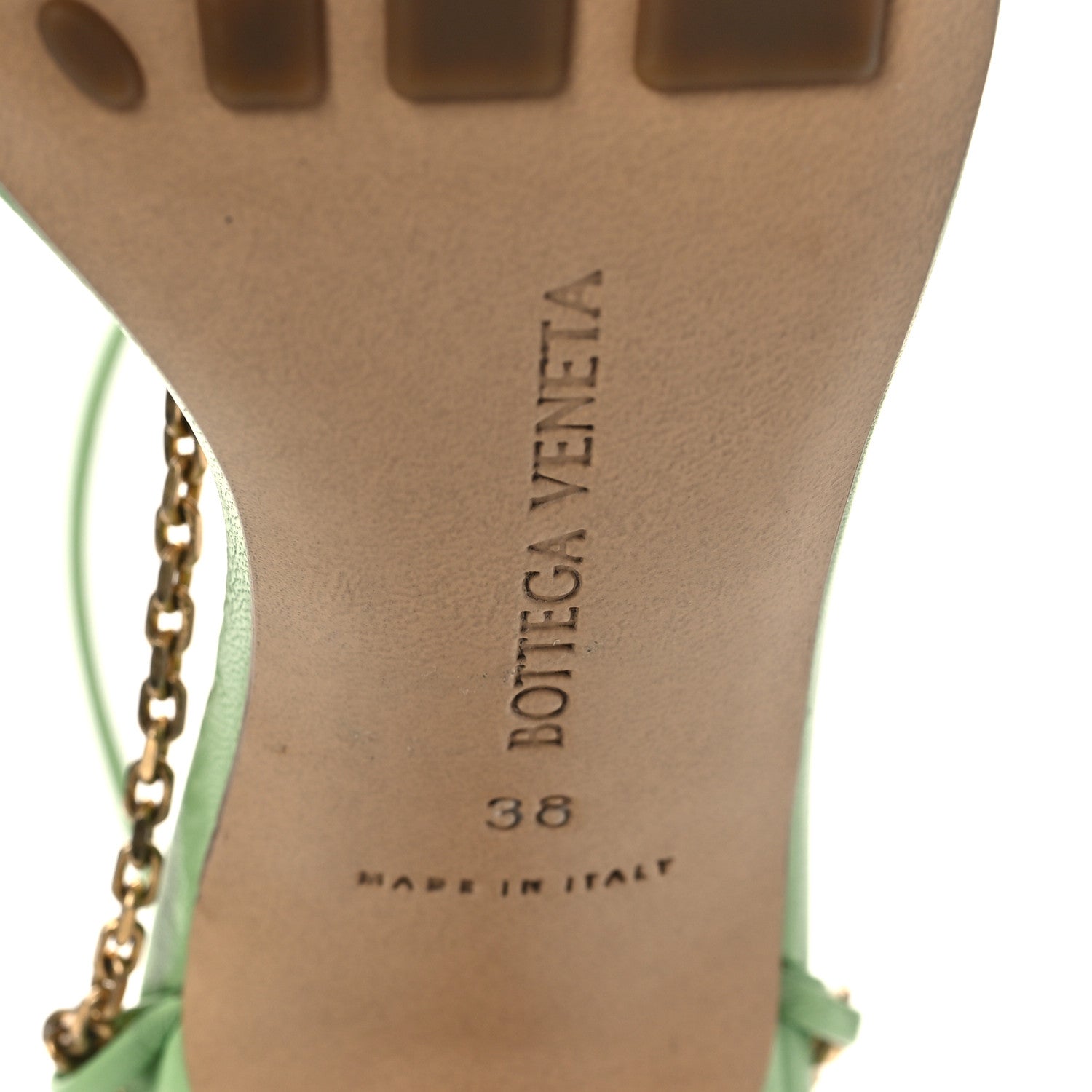 Bottega Veneta Lambskin Stretch Chain Strap 90mm Sandals 38 Pistachio 7 of 8