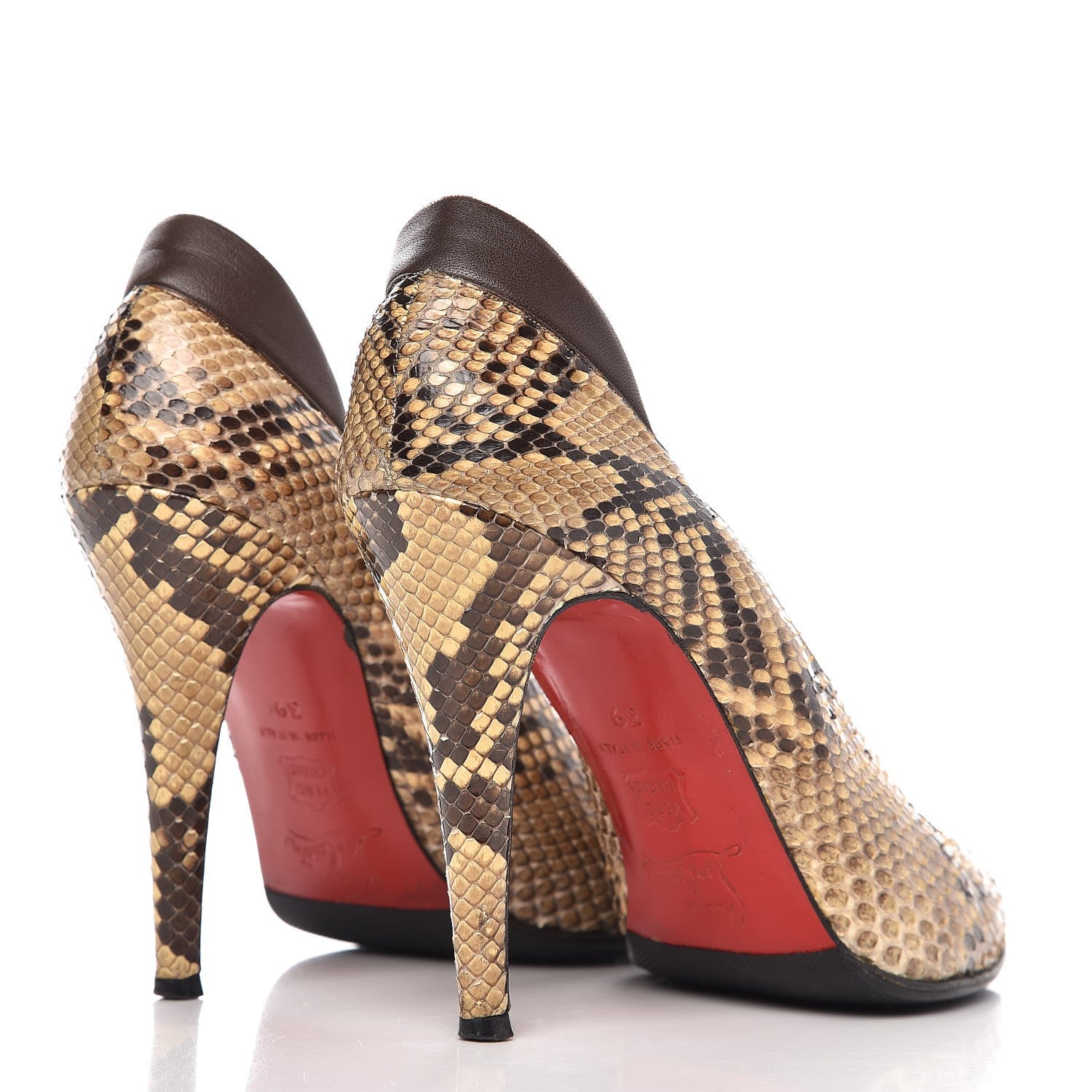 Christian Louboutin Python Pumps 39 Brown 4 of 12