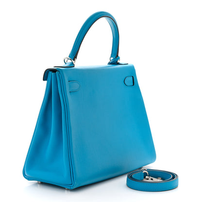 Hermes Evercolor Kelly Retourne 28 Bleu Frida 3 of 11