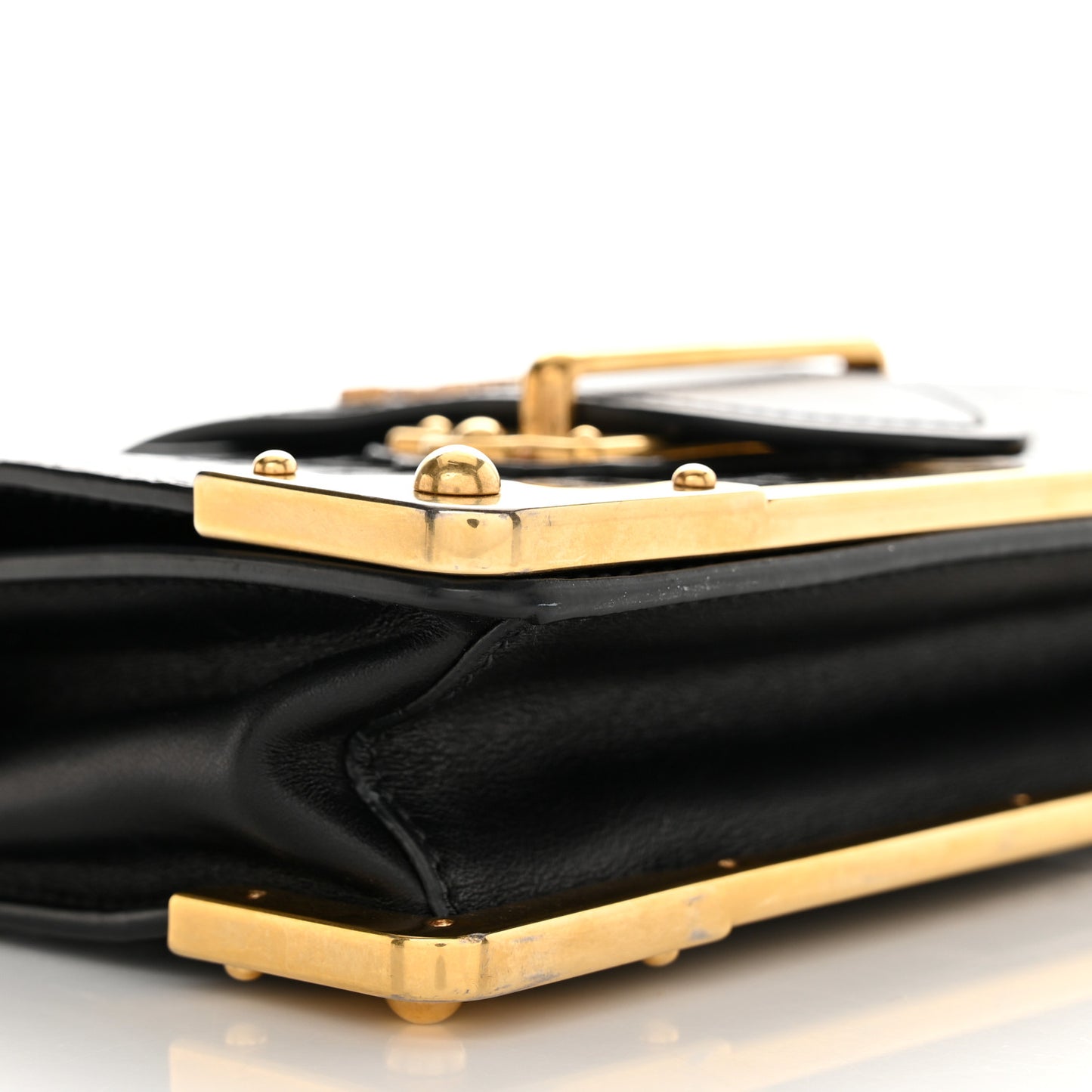 City Calfskin Crocodile Cahier Bag Black