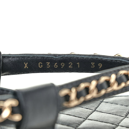 Chanel Lambskin Chain CC Thong Espadrille Sandals 39 Black 8 of 8