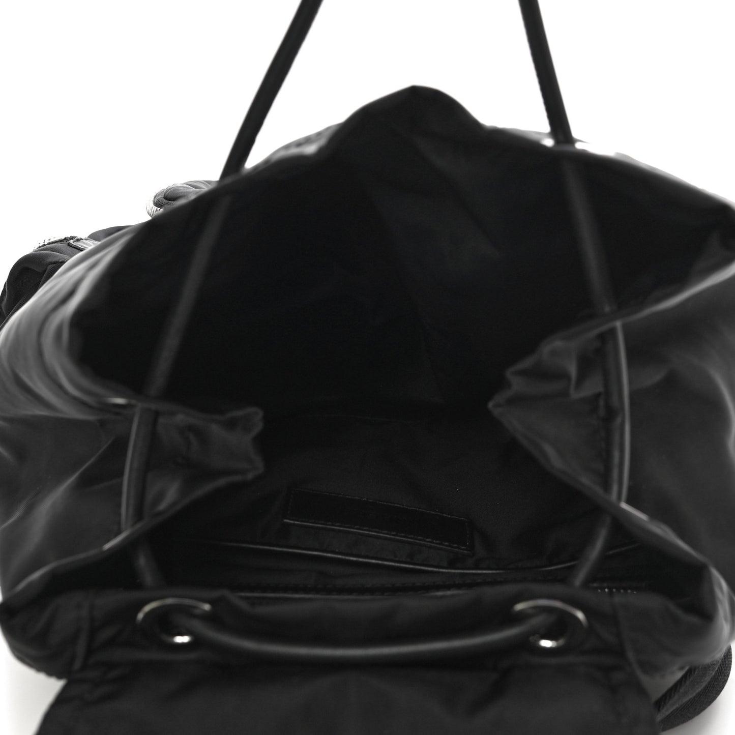 Nylon Logo Print Medium Rucksack Backpack Black