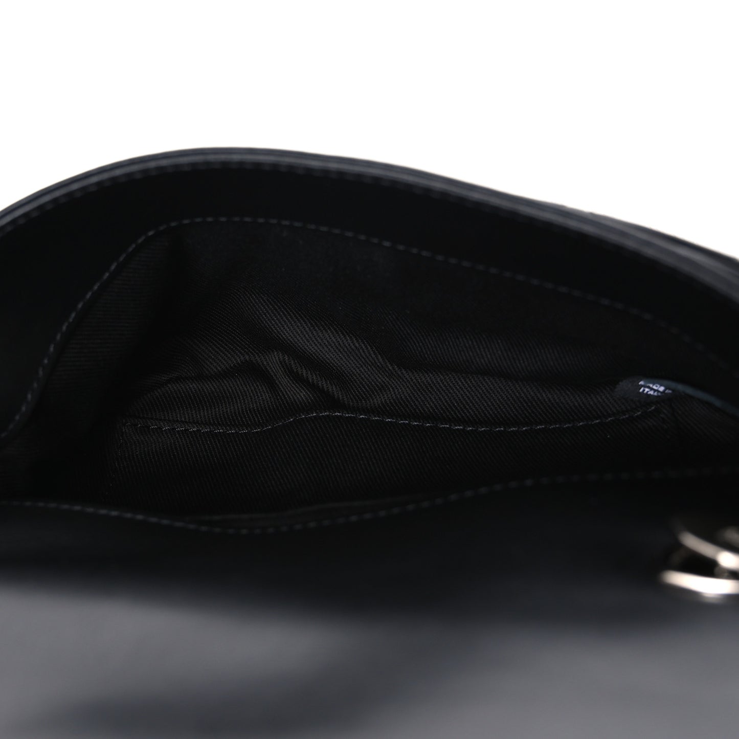Calfskin Quilted CC Uniform Flap Belt Bag Black