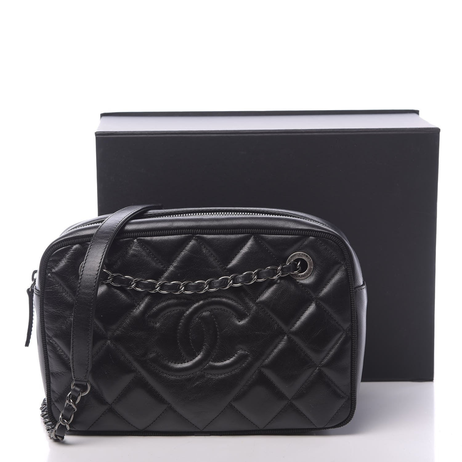 Chanel Calfskin Quilted Small Ballerine Camera Case Black 11 of 11
