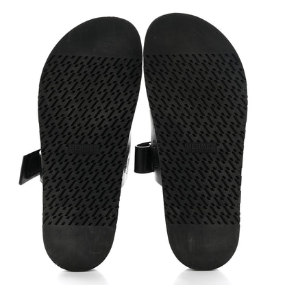 Hermes Calfskin Mens Chypre Sandals 44.5 Black 5 of 11