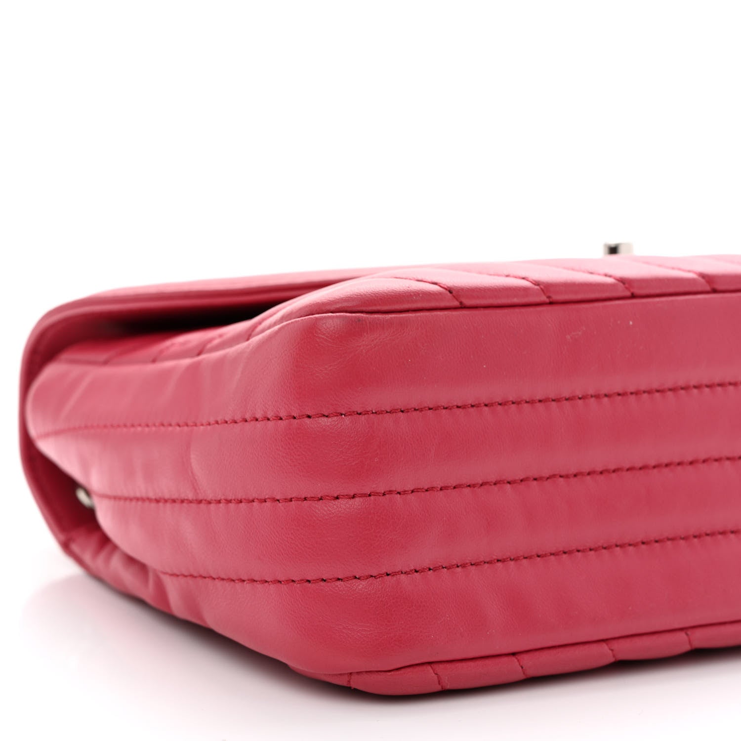 Chanel Lambskin Chevron Medium Single Flap Fuchsia 9 of 10