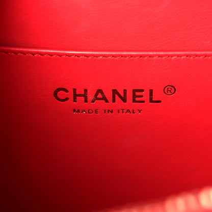 Chanel Caviar Quilted CC North South Filigree Vanity Case Red 6 of 10