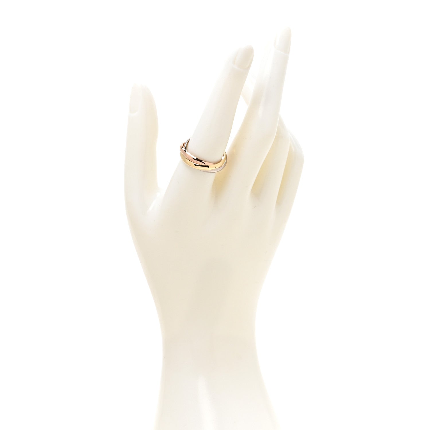 Cartier 18K Pink Yellow White Gold Small Trinity Ring 58 8.5 3 of 10