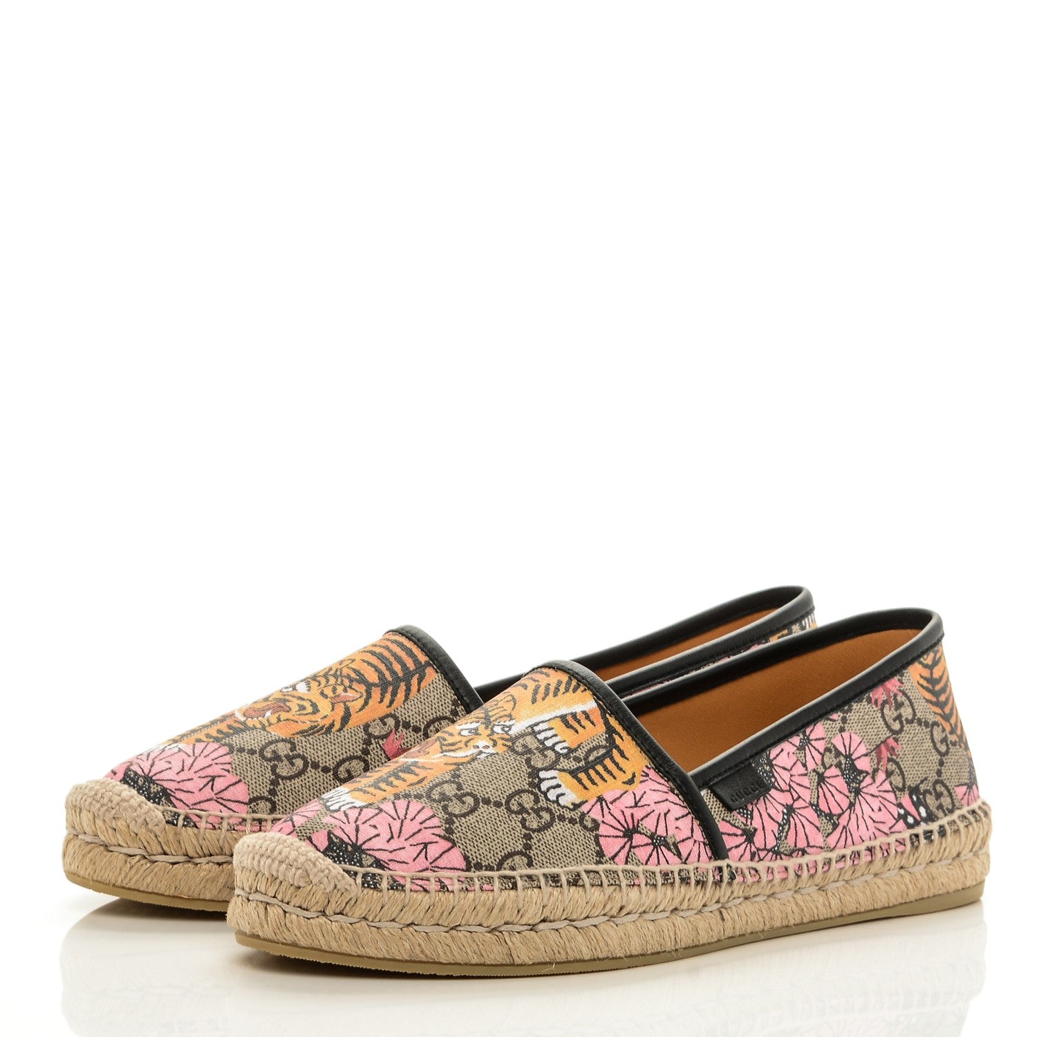 Gucci GG Supreme Monogram Bengal Espadrilles 39.5 Beige Pink 3 of 7
