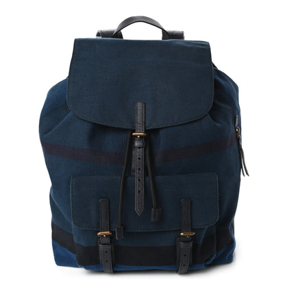 Burberry Overdyed Canvas Mega Check Small Brookdale Backpack Ultramarine Blue 1 of 10