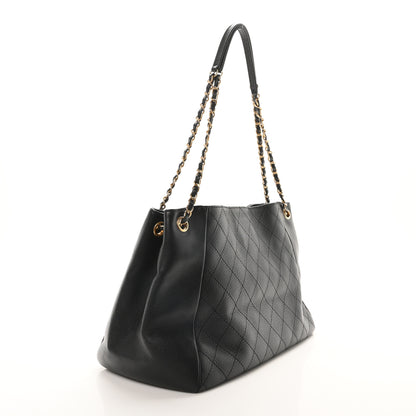 Chanel Grained Calfskin Stitched Large Supple Rock Shopping Black 3 of 10