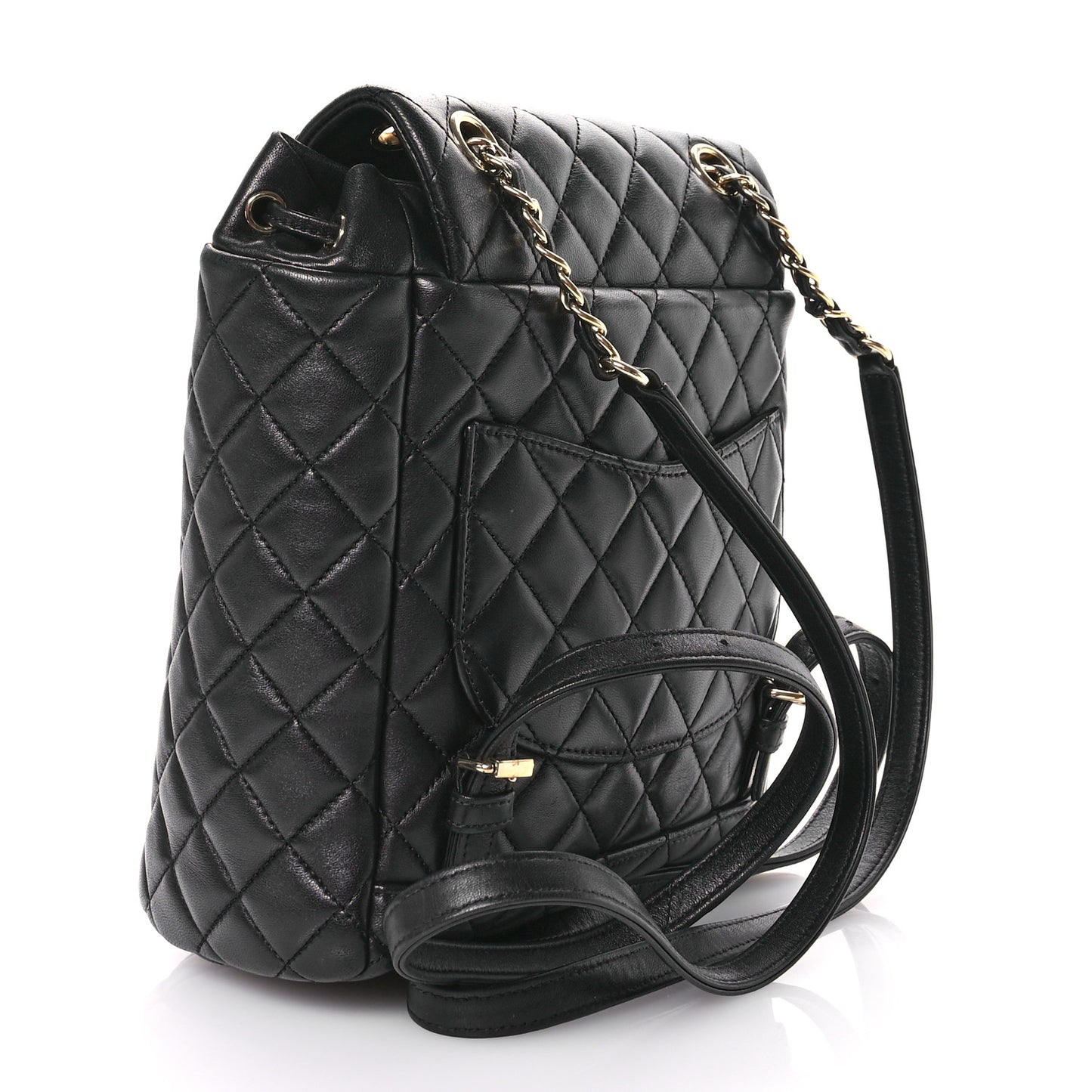 Lambskin Quilted Small Urban Spirit Backpack Black