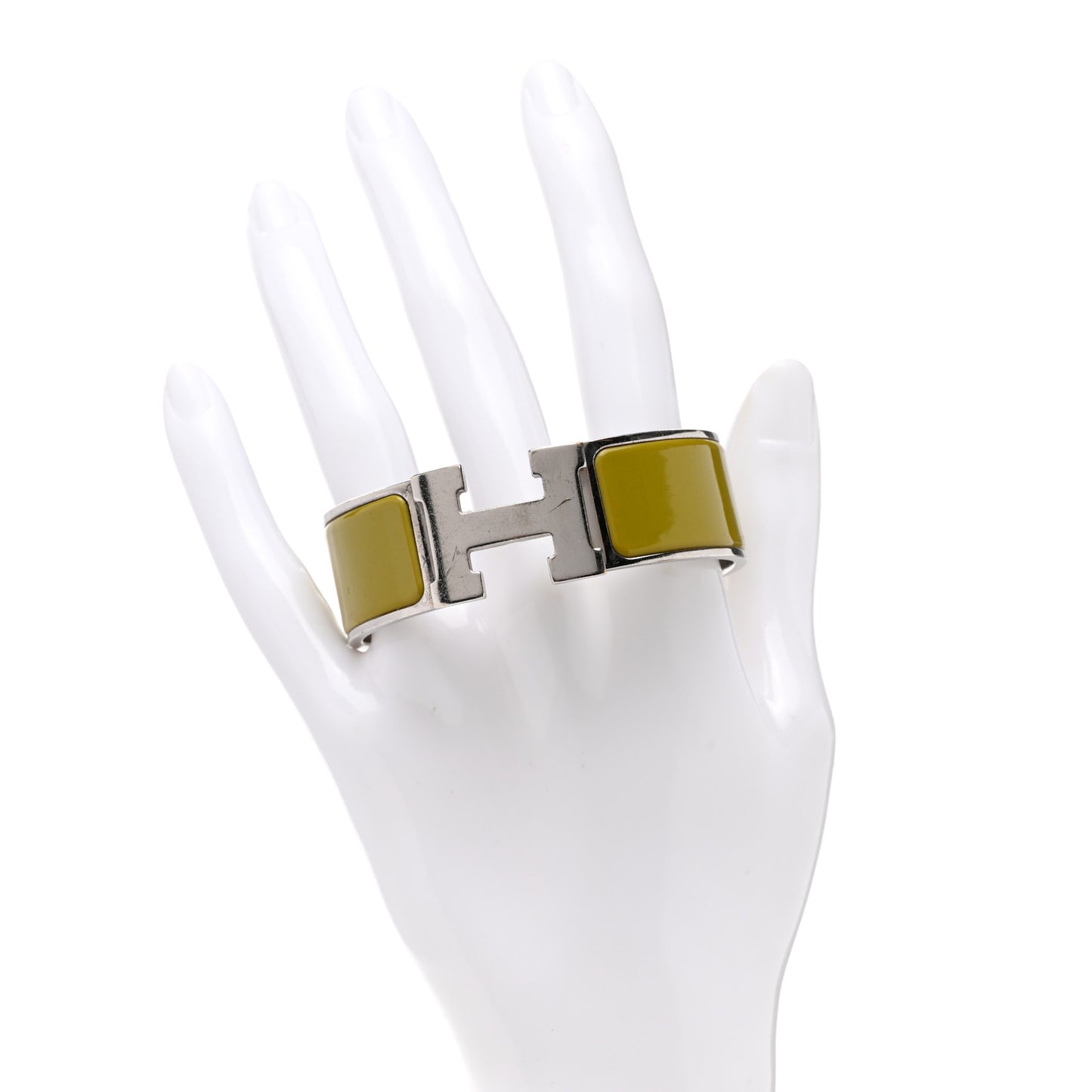 Enamel Wide Clic Clac H Bracelet GM Vert Olive