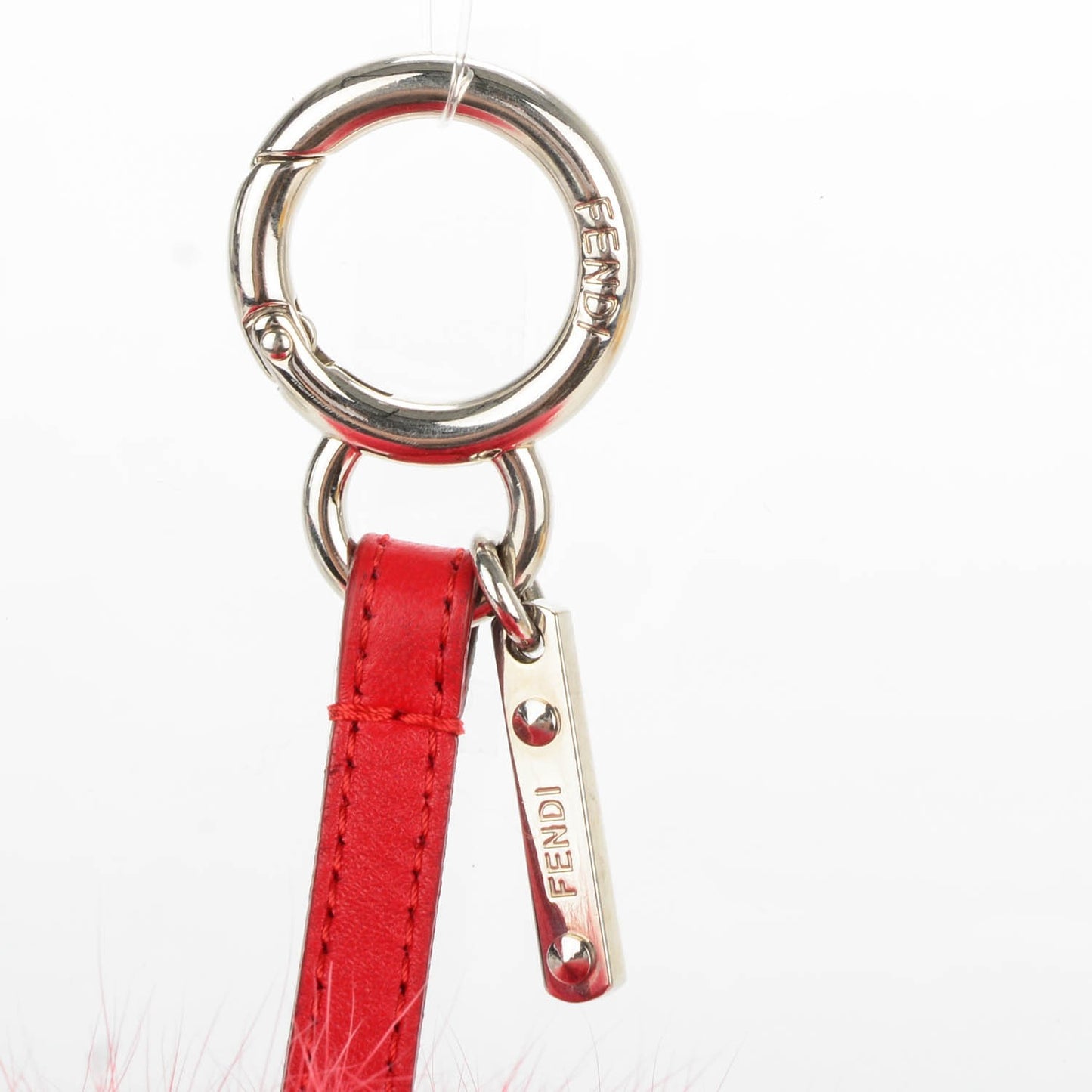 Fox Fur Shiny Nappa Bi-Color A ABCharm Bag Charm Rosso Chiaro Moro Strawberry