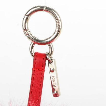 Fendi Fox Fur Shiny Nappa Bi-Color A ABCharm Bag Charm Rosso Chiaro Moro Strawberry 3 of 5