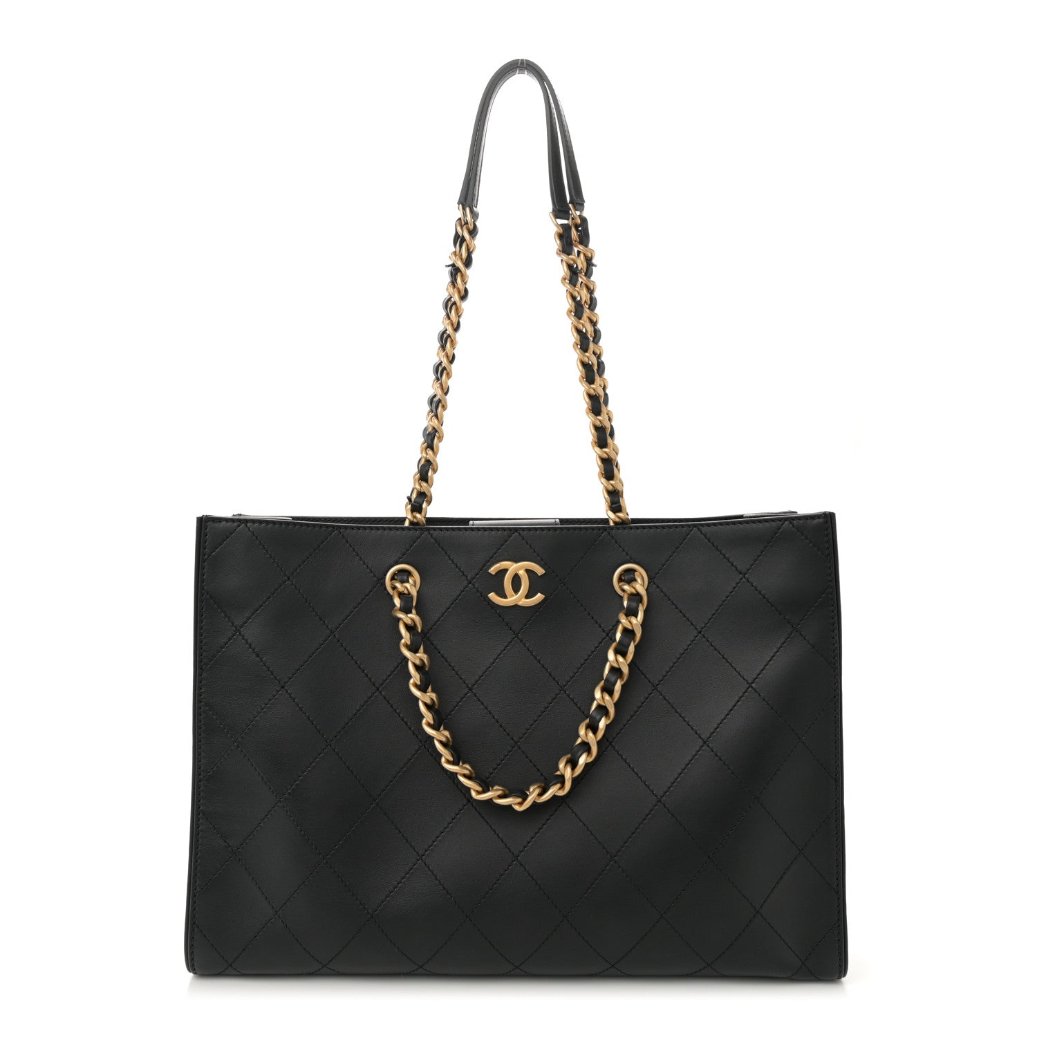 Chanel Calfskin Stitched Large Shopping Tote Black 1 of 10