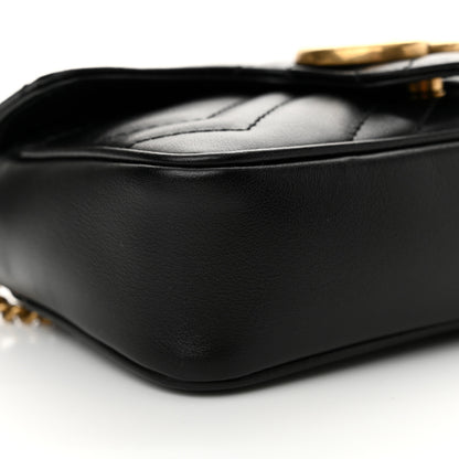 Gucci Calfskin Matelasse Super Mini GG Marmont Shoulder Bag Black 8 of 10