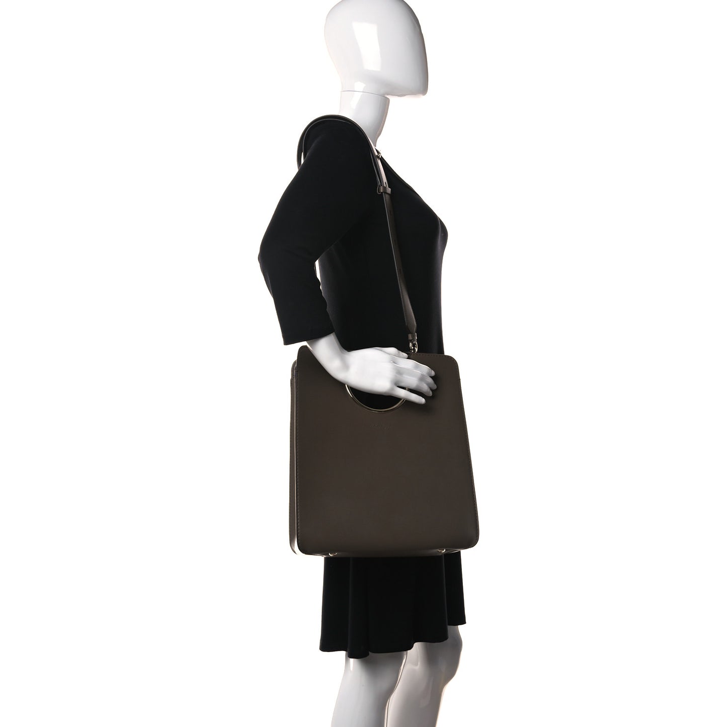 Calfskin Vela Tote Shoulder Bag Brown