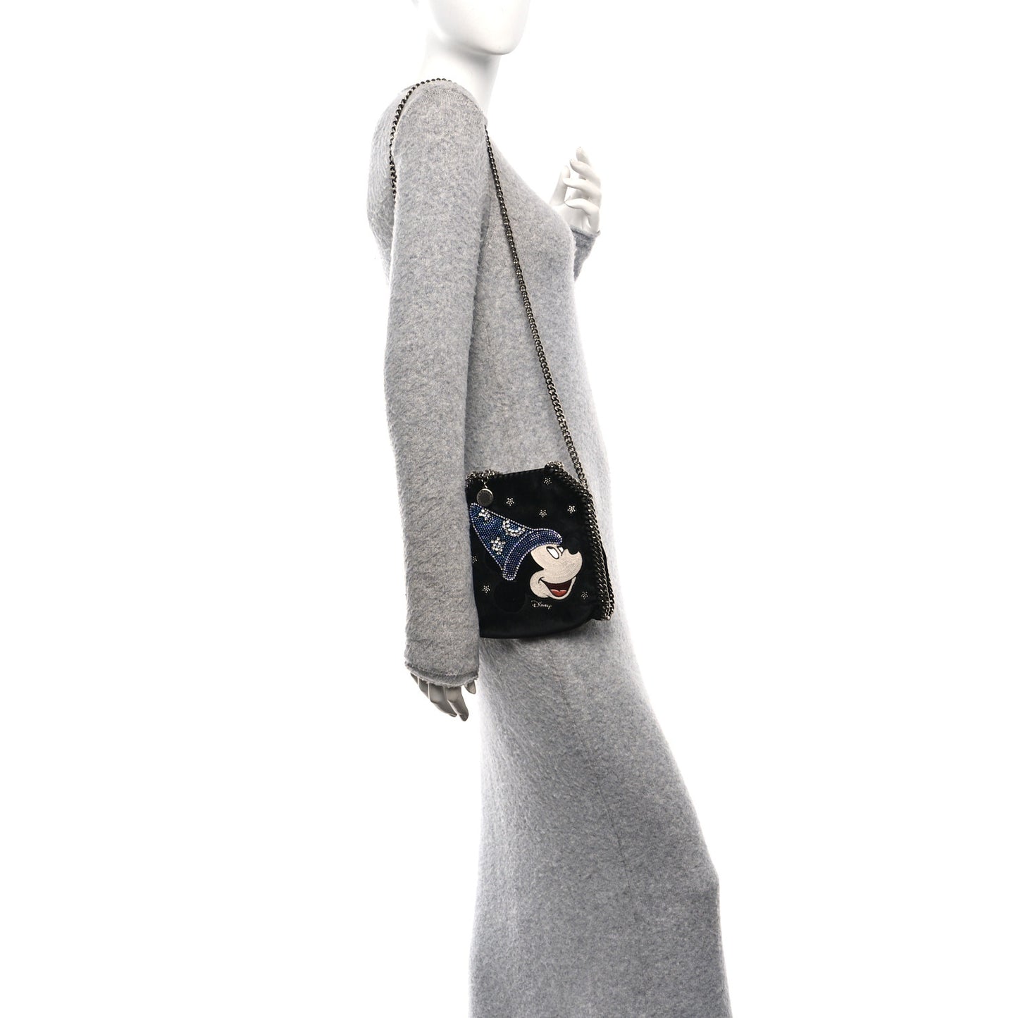 X DISNEY Shaggy Deer Crystal Fantasia Tiny Falabella Tote Tote Black