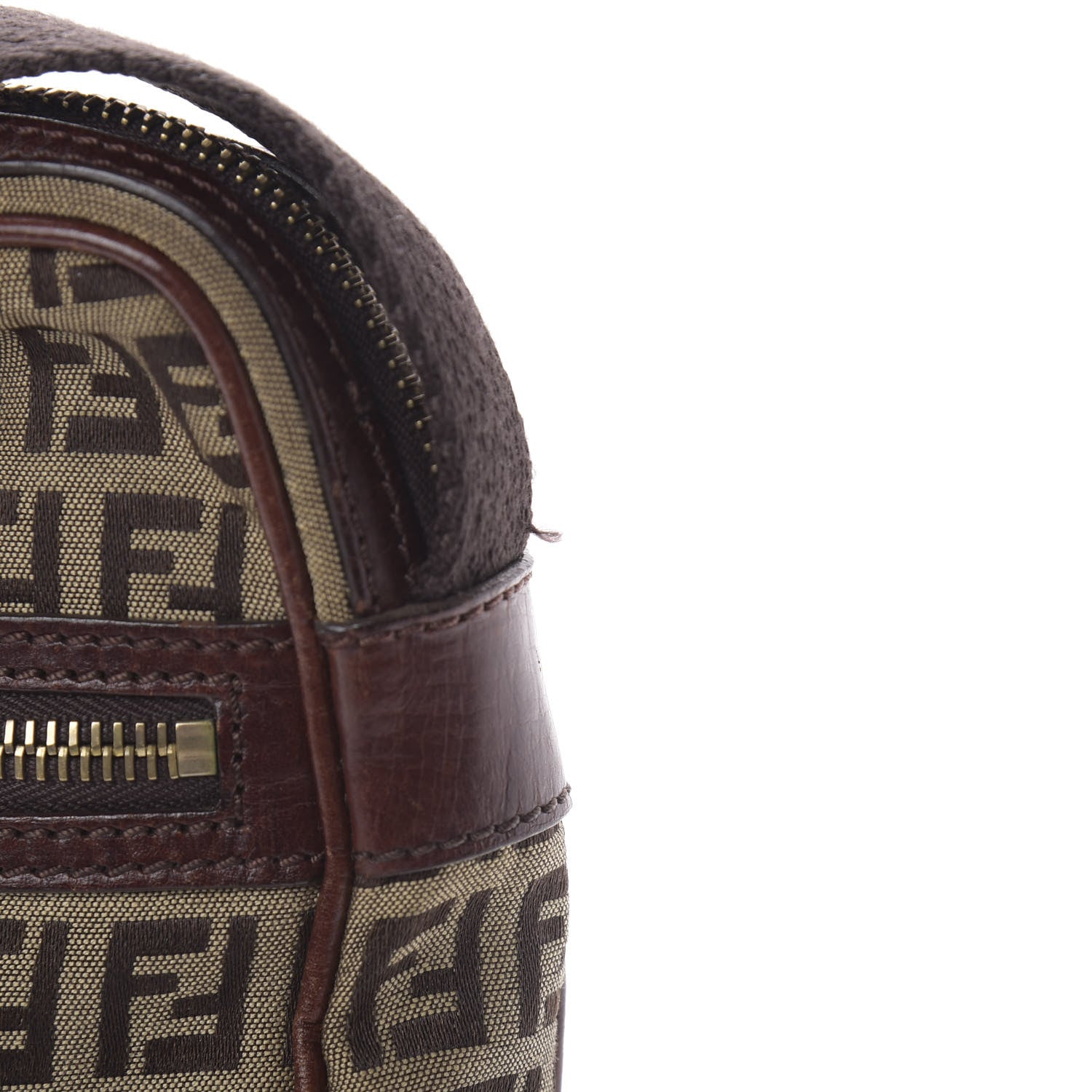 Fendi Zucchino Vitello Crossbody Messenger Mogano Panna Bruciato 13 of 14
