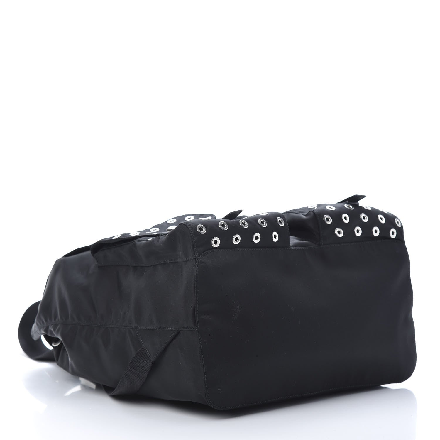Prada Tessuto Nylon Grommet Backpack Black 3 of 10