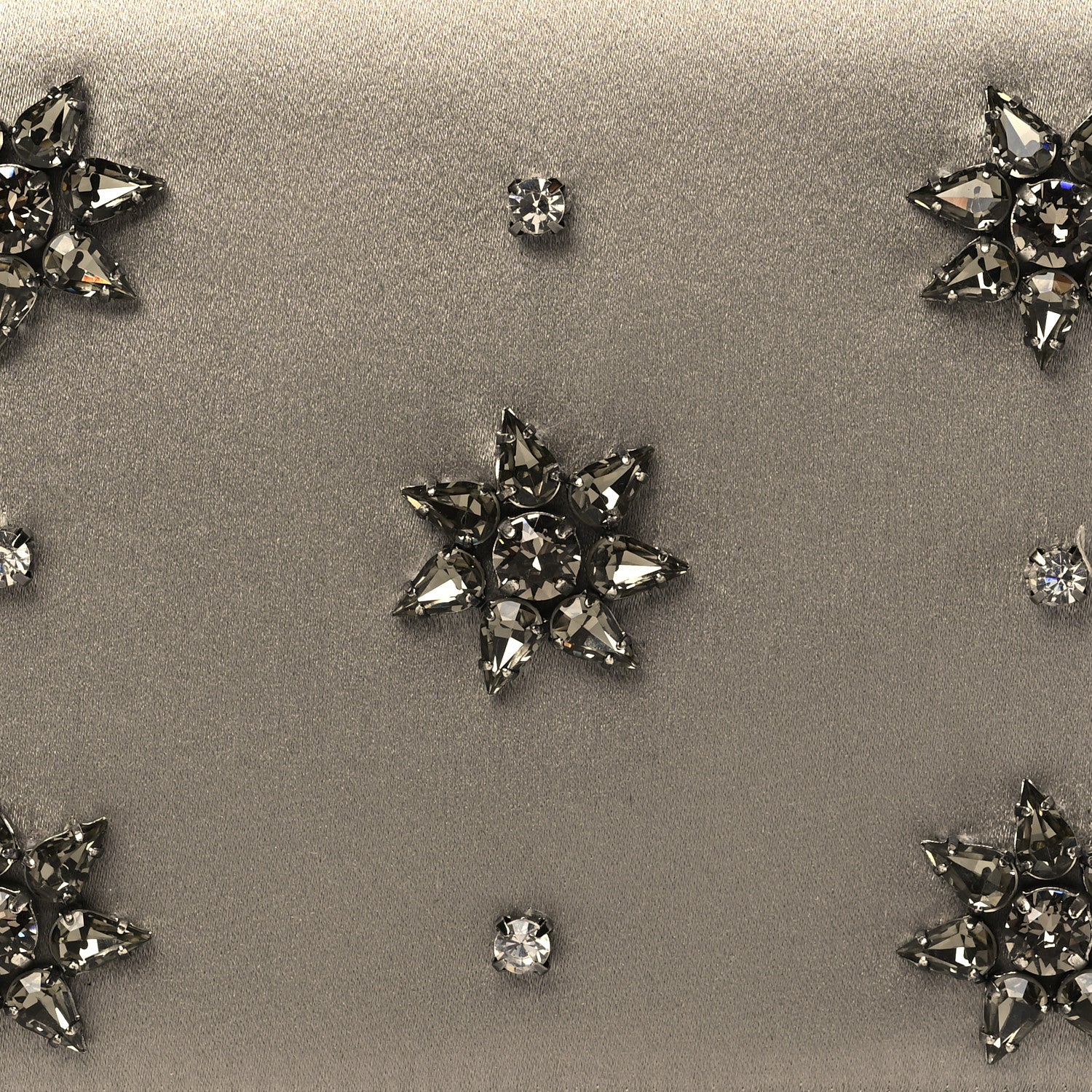 Gucci Satin Crystal Embellished Clutch Grey 10 of 12