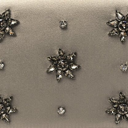 Gucci Satin Crystal Embellished Clutch Grey 10 of 12