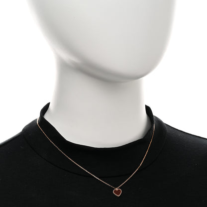 Van Cleef & Arpels 18k Rose Gold Carnelian Sweet Alhambra Heart Pendant Necklace 2 of 5