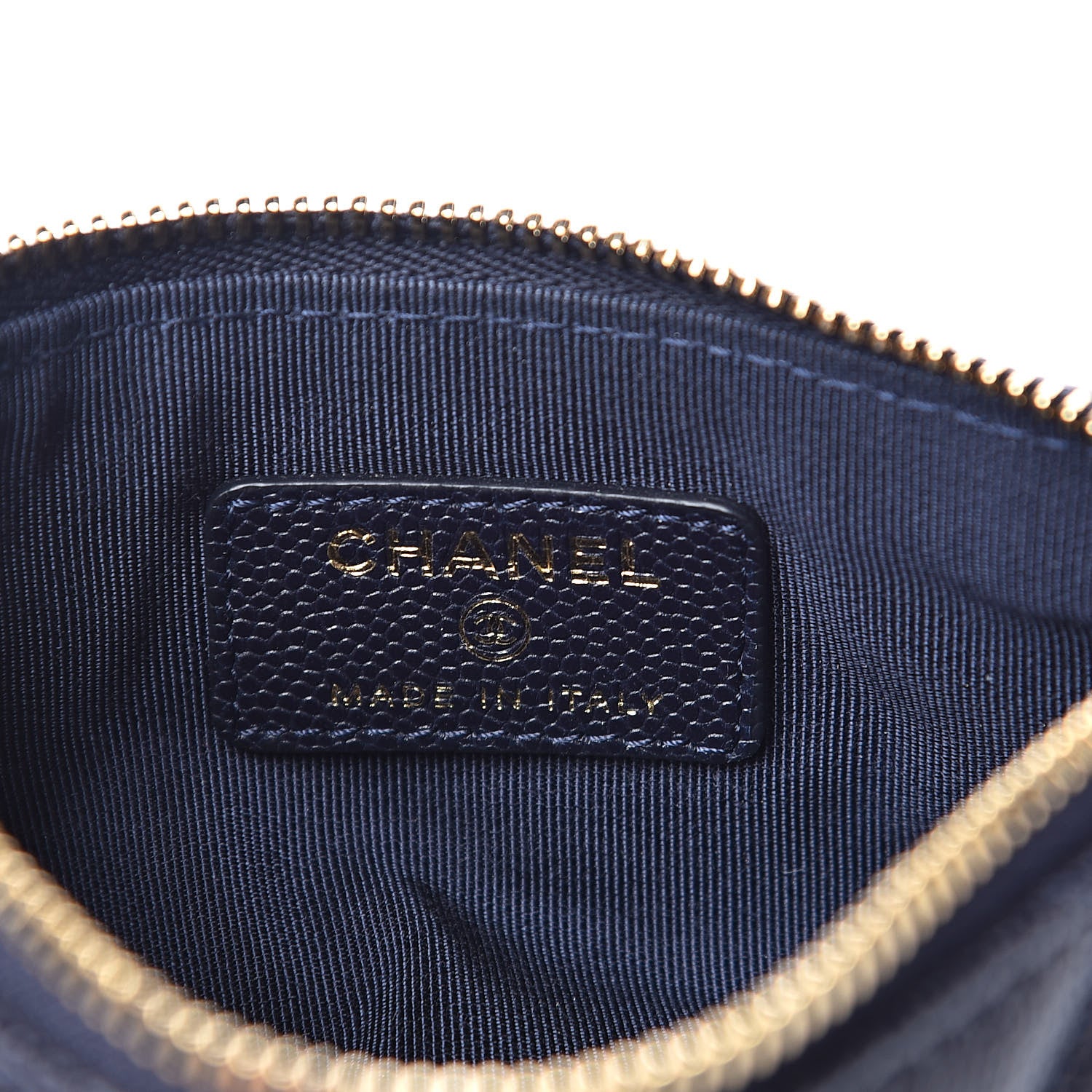 Chanel Caviar Quilted Small Cosmetic Case Blue 6 of 8