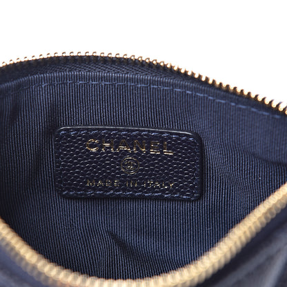Chanel Caviar Quilted Small Cosmetic Case Blue 6 of 8