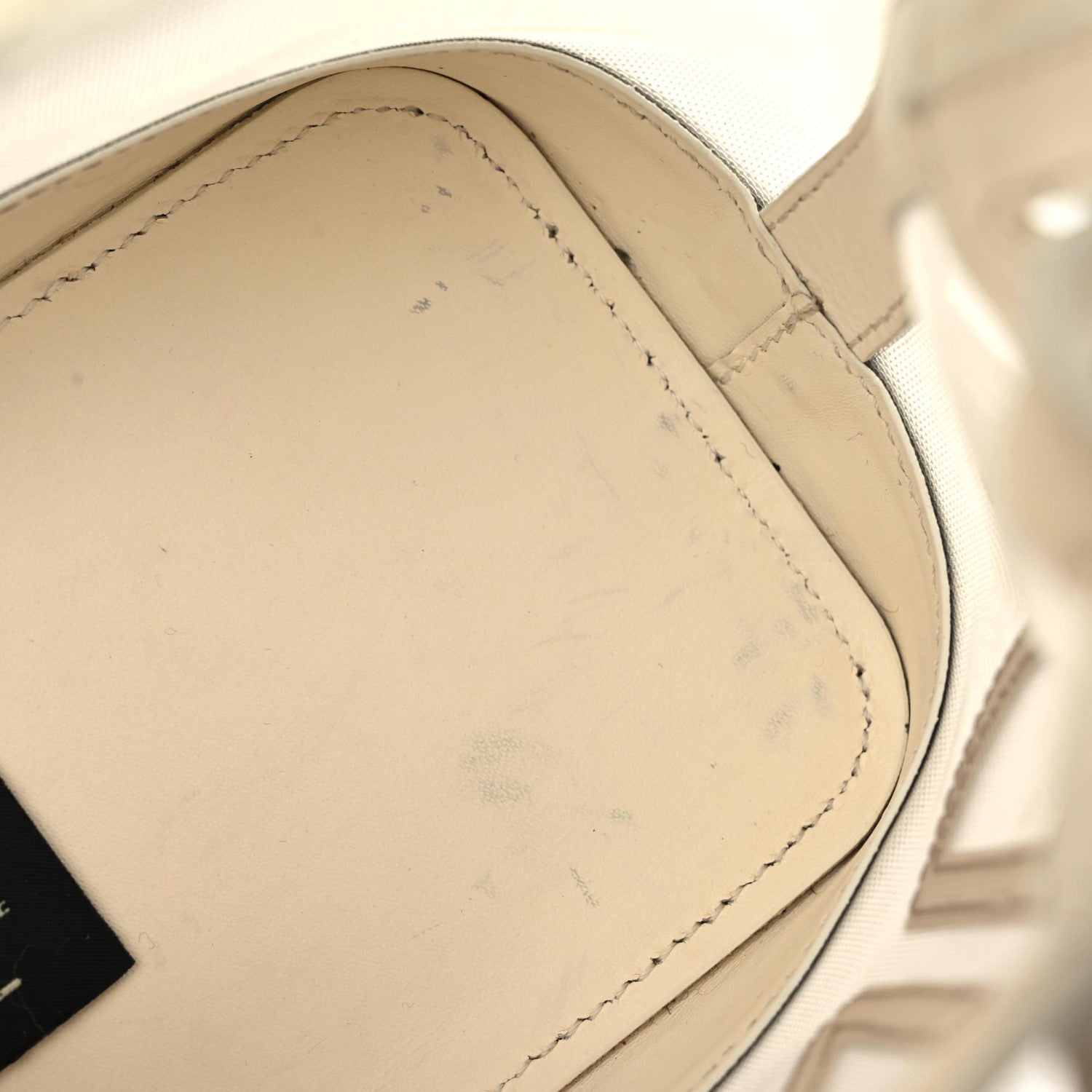 Fendi Mesh Vitello King F is Fendi Logo Embroidered Mini Mon Tresor Bucket Bag Sabbia White Ice 9 of 24