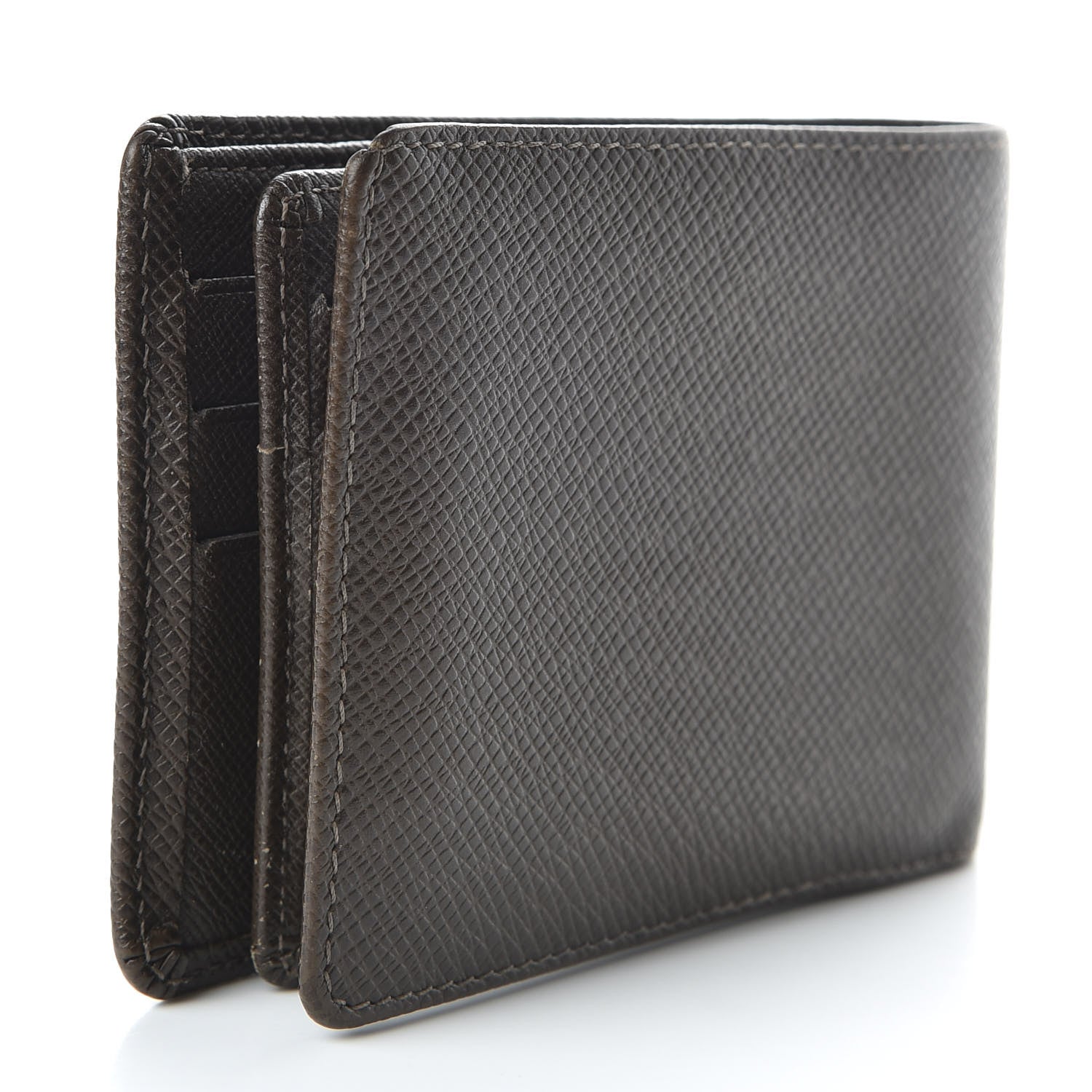 Louis Vuitton Taiga Mens Billfold Wallet 3 Flaps Grizzli 3 of 7