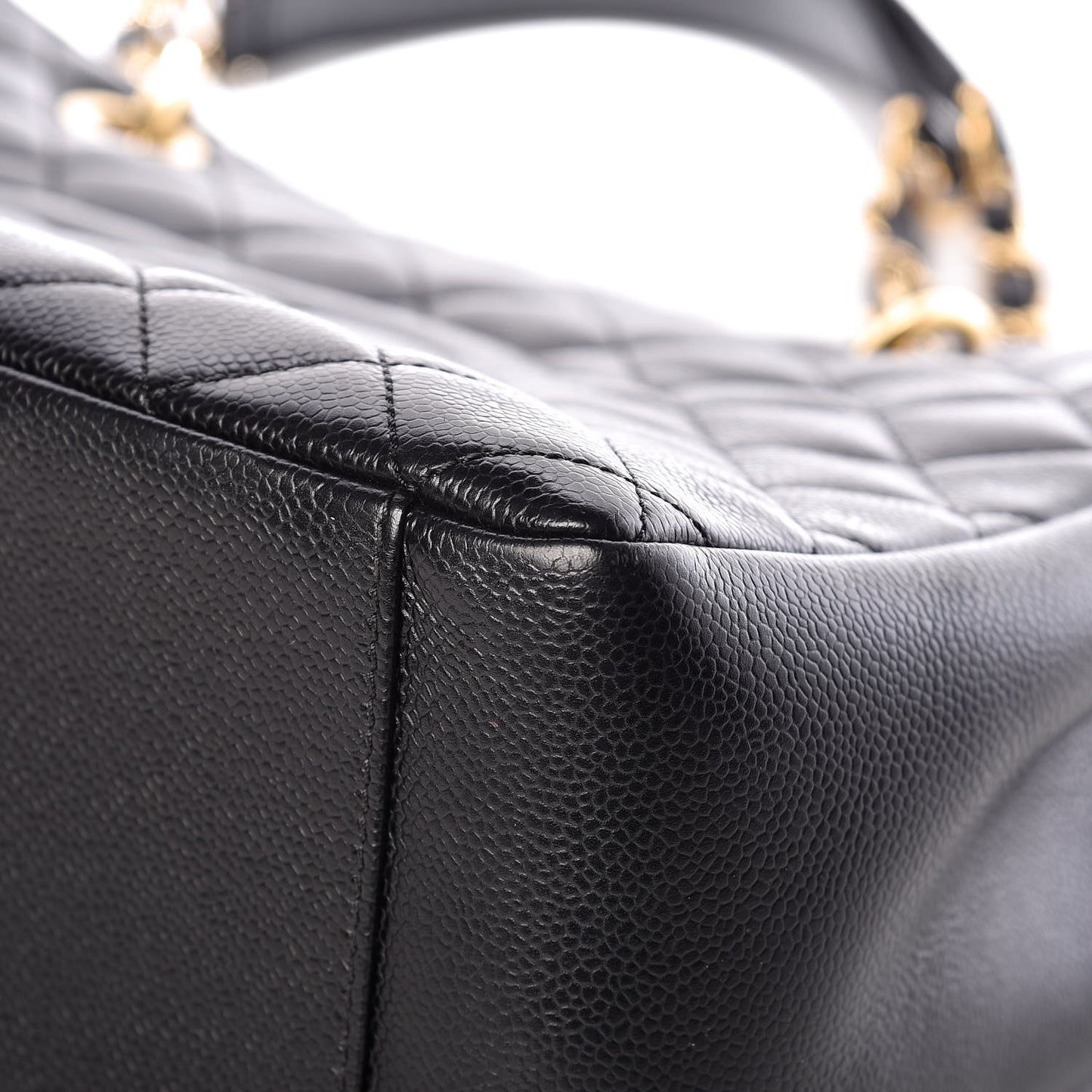 Caviar Quilted Grand Shopping Tote GST Black