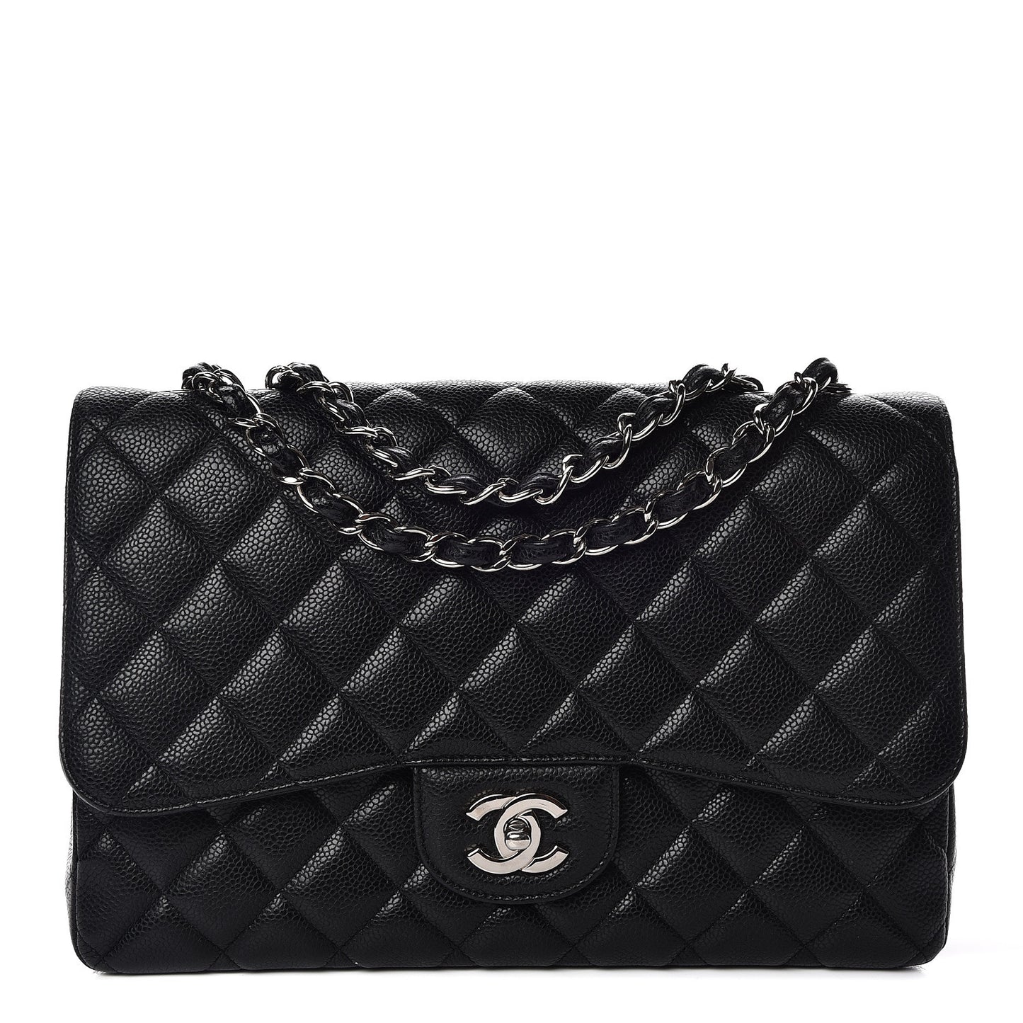 Caviar Quilted Jumbo Single Flap Black