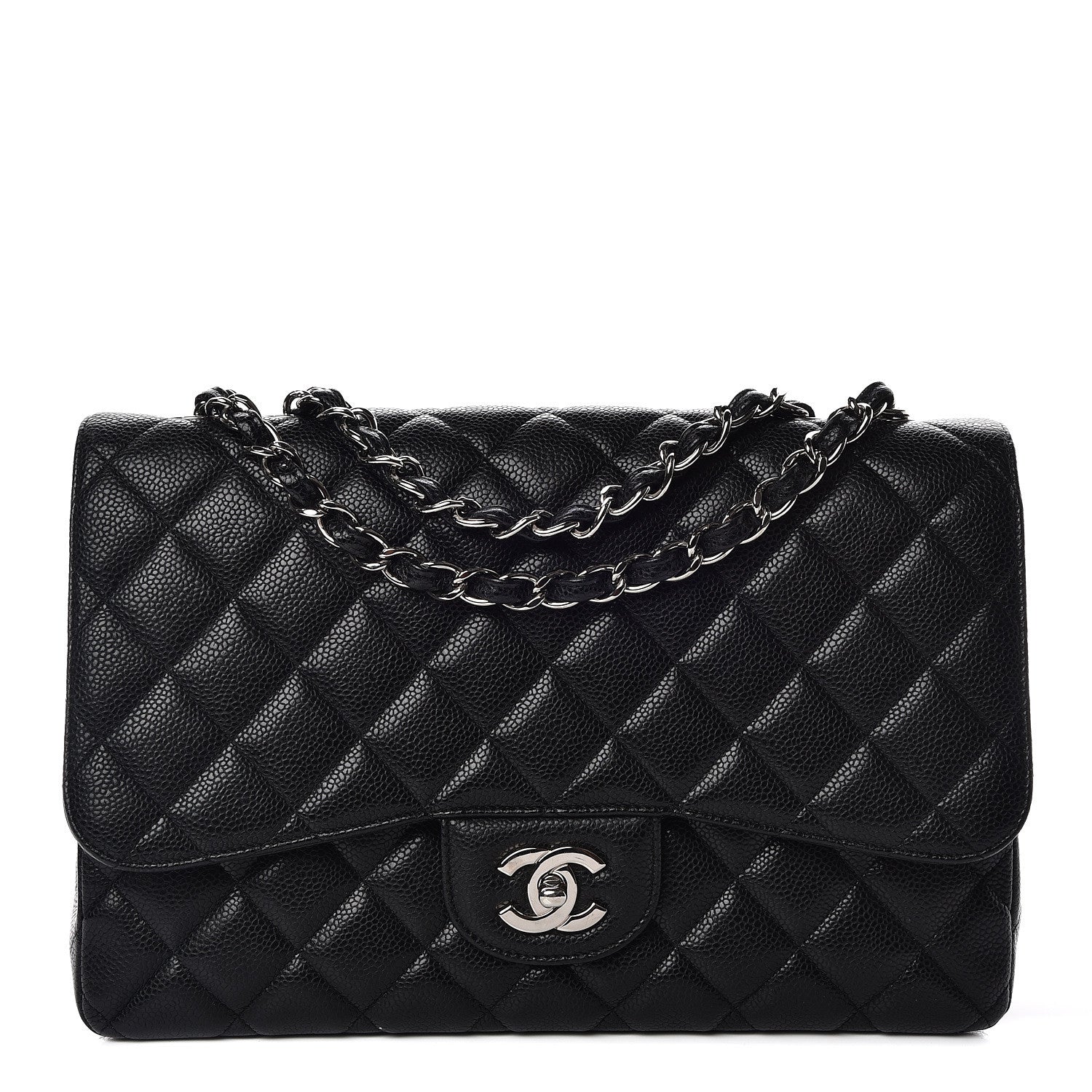 Chanel Caviar Quilted Jumbo Single Flap Black 1 of 10