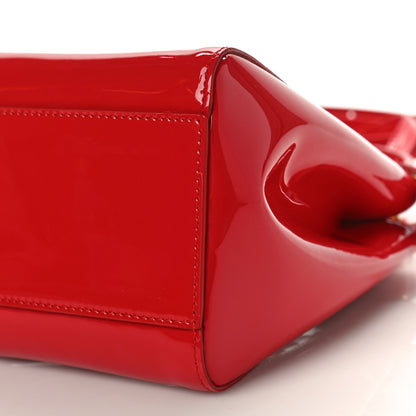 Fendi Vitello Vernice Mou Mini Peekaboo Iconic Satchel Rosso Cardinale 10 of 10