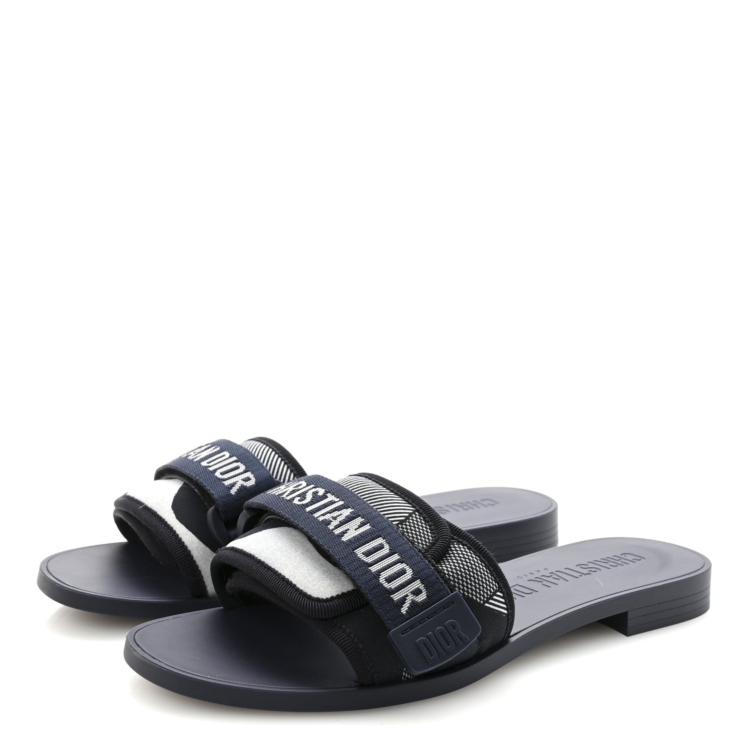 Christian Dior Technical Stretch Fabric Camouflage Dio(r)evolution Slide Sandals 37 Deep Blue 4 of 9